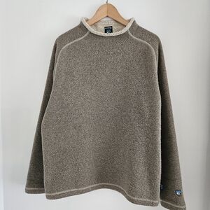 KÜHL Alfpaca Fleece Sweater Mens Large Brown Sherpa Lined Outdoor Hiking Warm